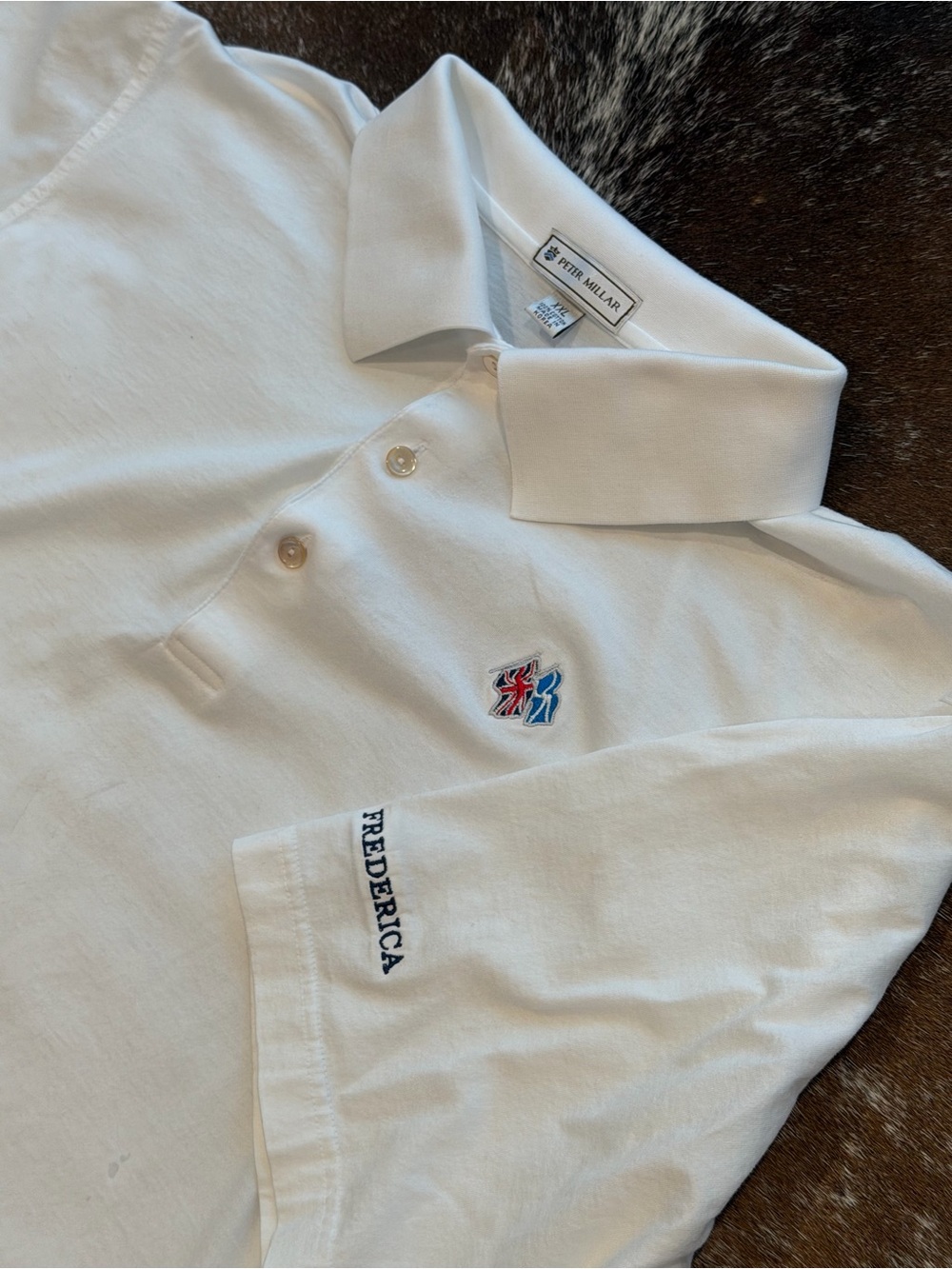 Peter Millar Frederica Golf Polo Men’s XXL White Cotton